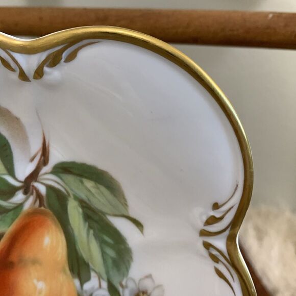 Vintage Hackefors Sweden Porslin Square Scalloped Fruit Design Plate - Picture 5 of 17
